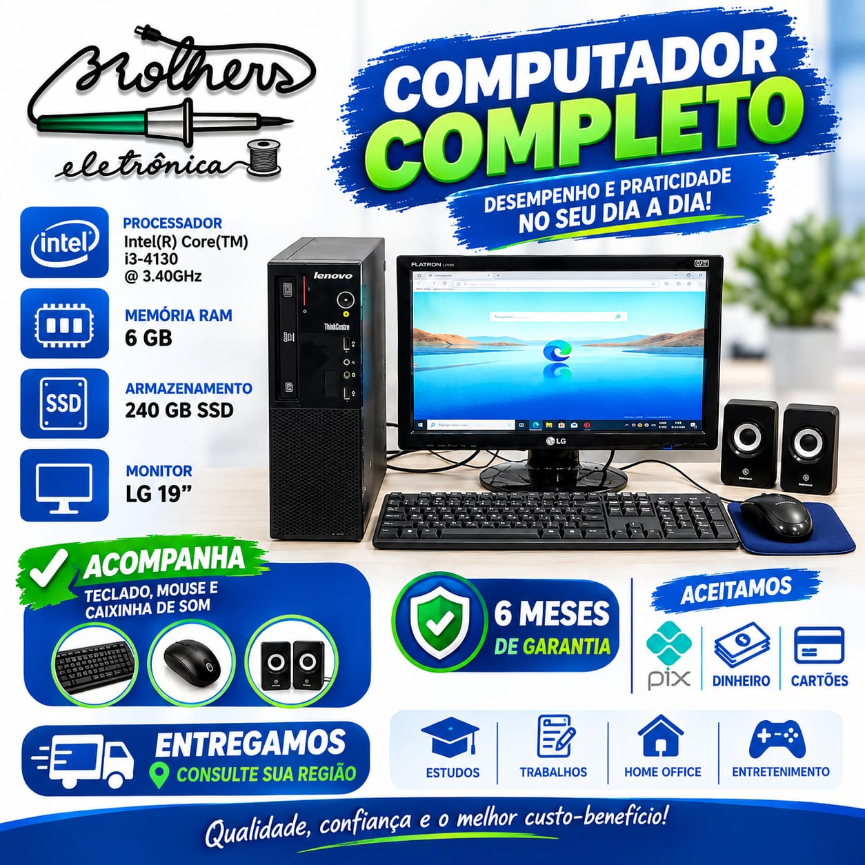 Computador de mesa completo