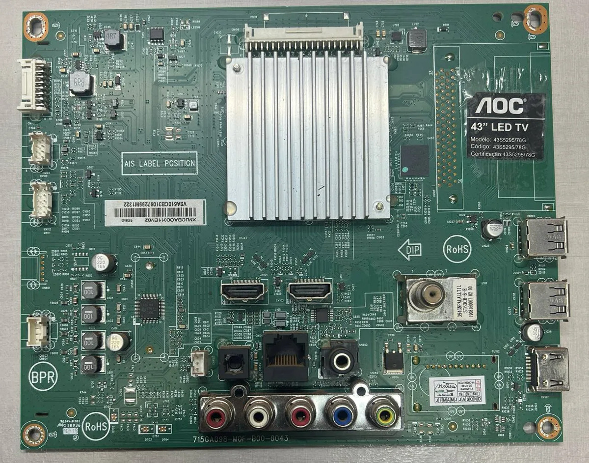 Placa Principal Tv Aoc 43s5295/78g 715ga098-m0f-b00-0043
