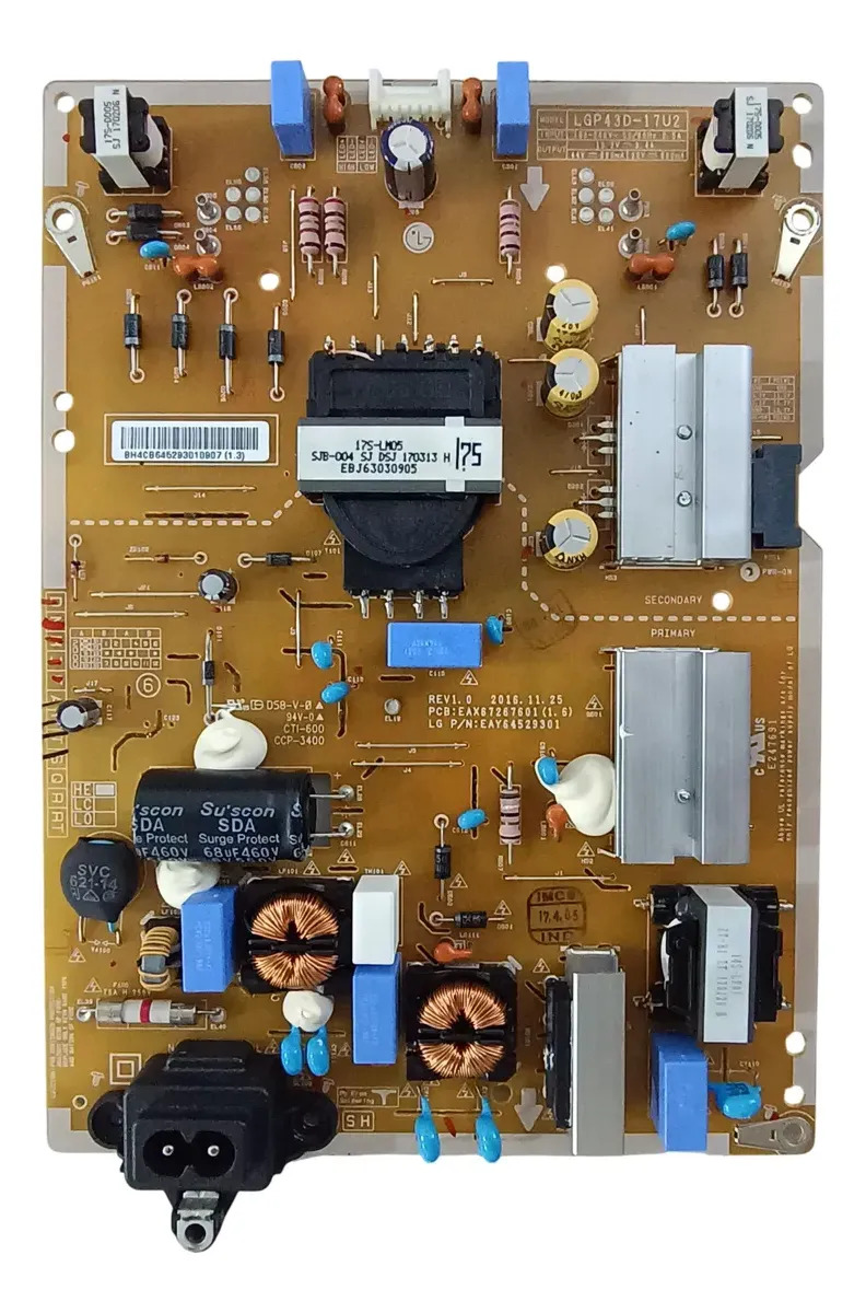Placa Fonte Tv 43uj6525 43uj6565 43uj6545 Eax67267601(1.6)