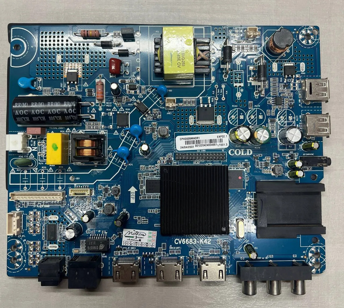 Placa Principal Tv Multilaser Tl027 Cv6683-k42 Cpvd009maor1